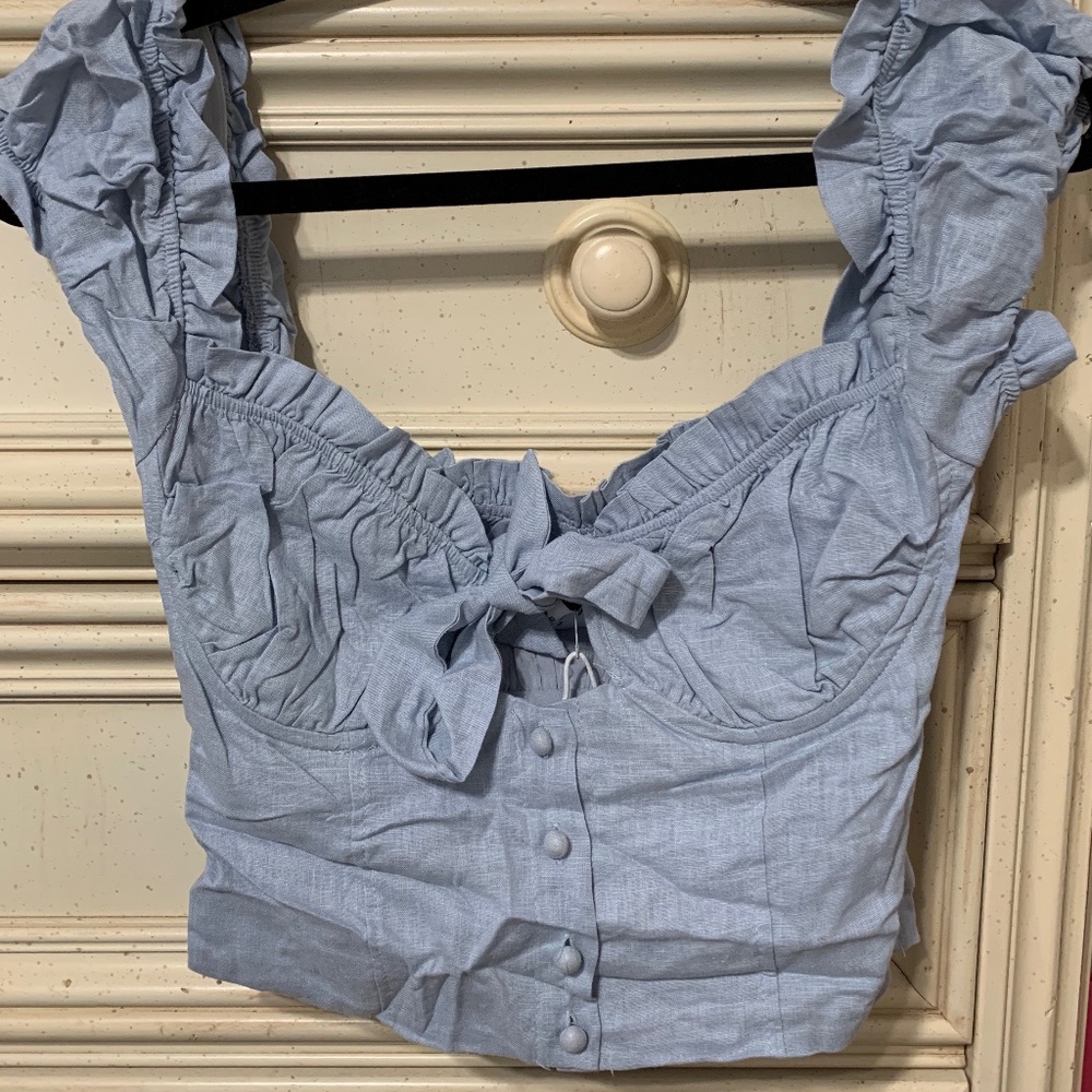 Elouise Crop Top Blue | Princess Polly